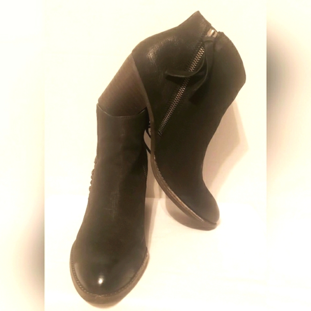 DV Dolce Vita Jaeger Black Double Zip Ankle Booties Size 8 Cowboy Western